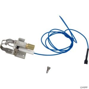 Gas valve with attached blue wire.