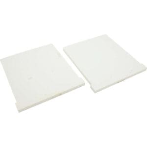 Two white rectangular foam insulation panels.