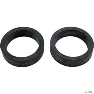 Two black circular rubber gaskets.