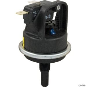 Pressure switch with black housing and terminals.