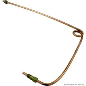 Copper tube with coiled end and fittings.