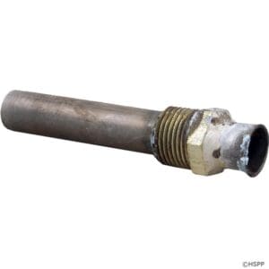 Corroded metal pipe with threaded end.