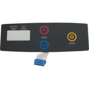 Water heater control panel with buttons.