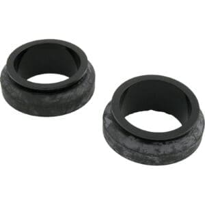 Two black circular rubber gaskets.