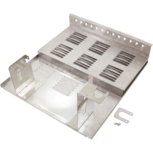 Metal BBQ grill heat plate and brackets.