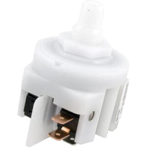 White plastic pressure switch with connectors.