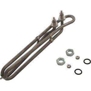 Heating element with nuts and washers.