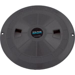 Black Sta-Rite pool filter lid.