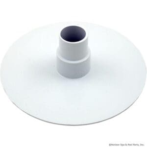 White pool vacuum plate with connector.