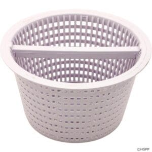 White plastic pool skimmer basket.