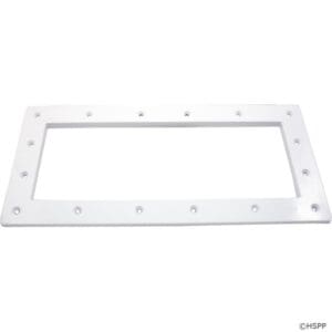 Rectangular white frame with bolt holes.