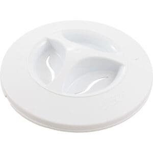 White plastic jar lid with three openings.
