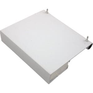 Rectangular white metal box with connectors.