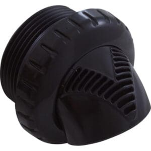 Black plastic threaded cap with textured design.