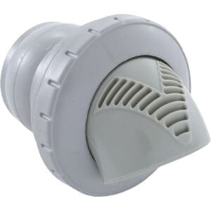 Gray plastic ventilation duct connector.