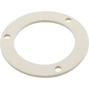 White circular flange with three holes.