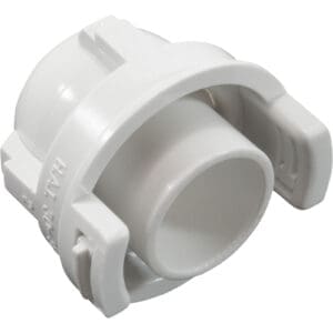 Plastic pipe connector with locking mechanism.