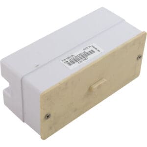 White and beige rectangular electrical component.