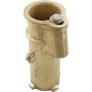 Brass cylinder with bolts and open top.