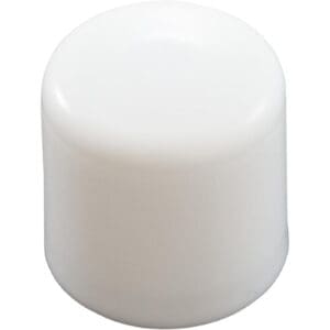 White plastic cap on a white background.