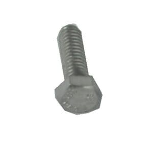 Hexagonal metal bolt on white background.