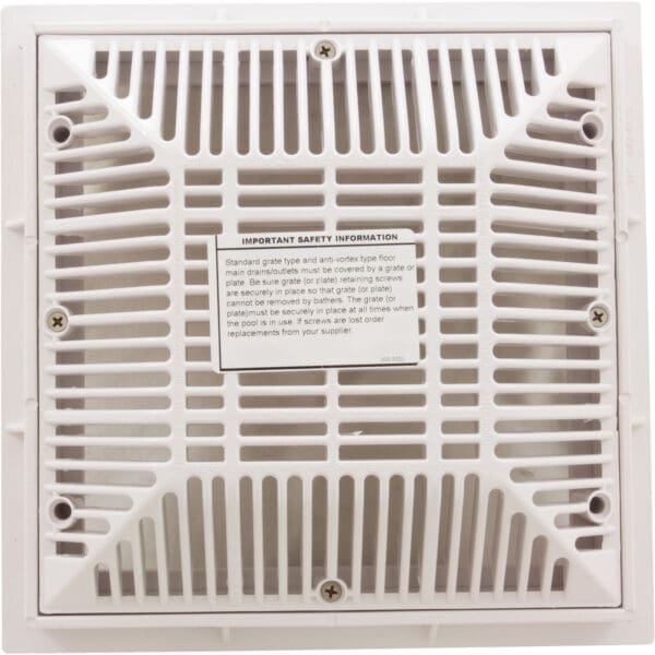 Waterway Main Drain Frame and Grate Cover 9" X 9" White VGBA ANSI 2017 - 640-4790V - Image 3