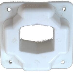 White plastic electrical outlet cover with holes.