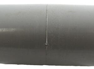 Gray PVC pipe connector, cylindrical shape.
