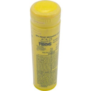 Yellow Spa Frog bromine cartridge container.