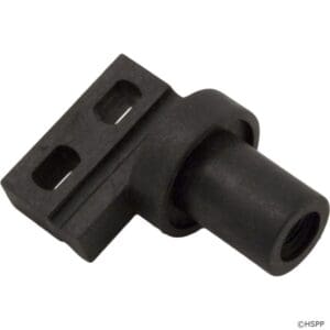 Black plastic industrial component with mounting holes.