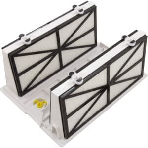 Air filters in a white plastic holder.