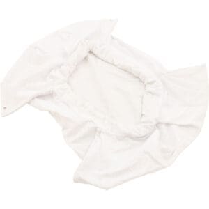 White fabric garment on a white background.