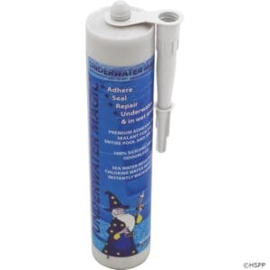 Sealant tube labeled "Underwater Magic" with nozzle.