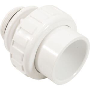 Plastic plumbing pipe fitting with threaded connection.