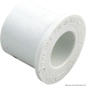 White PVC pipe adapter on white background.