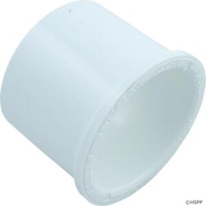 White plastic PVC pipe end cap.
