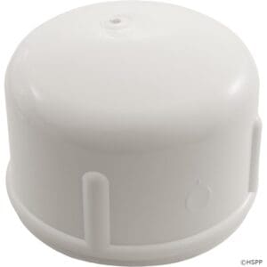 White plastic cap with rounded top.