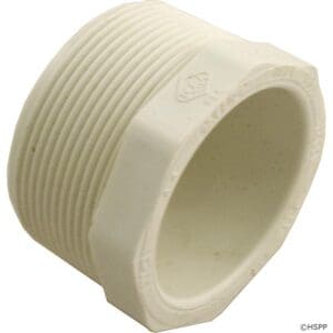 Plastic threaded plumbing pipe fitting adapter.