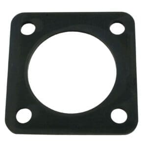 Square gasket with circular center hole.