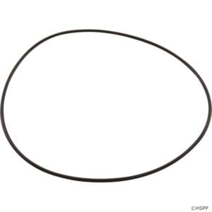Black rubber belt on white background.