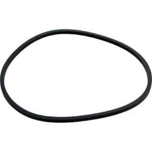 Black rubber belt on white background.