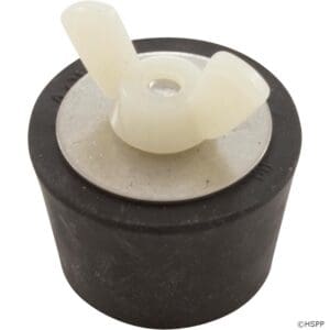 Rubber stopper with plastic wing nut.