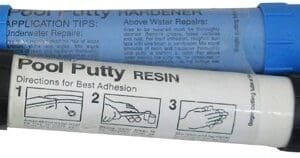 Pool putty resin and hardener tubes.