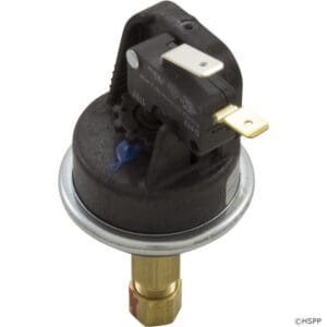Pressure switch with brass connector and terminals.