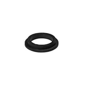 Black rubber gasket on white background.