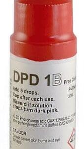 Red-capped DPD 1B chemical testing bottle.