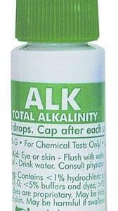 Green-capped bottle labeled "ALK Total Alkalinity.