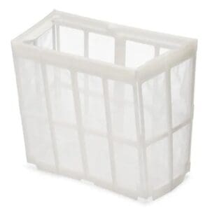 White mesh filter basket in plastic retainer