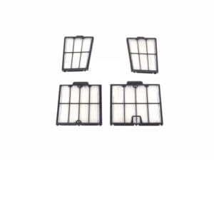 Four rectangular air filters on display.