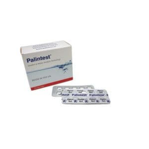 Palintest water analysis test kit packaging.